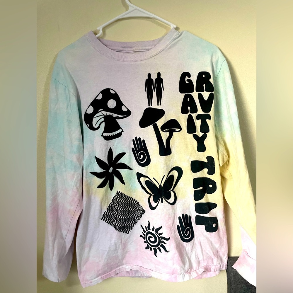 Pacsun Long Sleeve Tye Dye Gravity Trip T-shirt Unisex Small Long Sleeve Adult